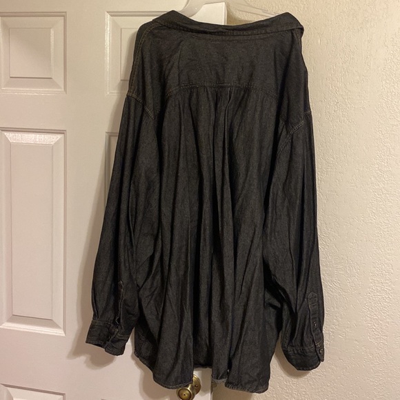 Big and tall denim long sleeve button up shirt - Picture 4 of 4